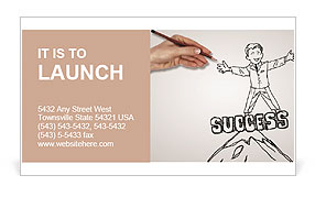 Hand drawing of a successful person Business Card Template