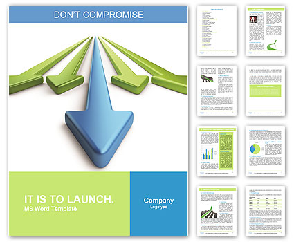 Arrow 3D on a white background Word Template