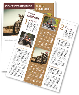 Biker dívka sedí na motorce Newsletter