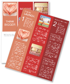 Small legs of the child in the hands of Newsletter Template