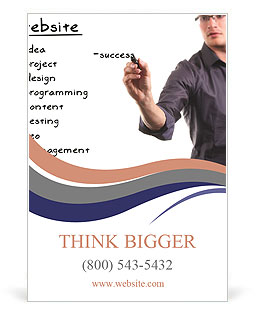 Businessman building a project concept Ad Template