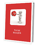 The image of a man and a button contact-us Presentation Folder