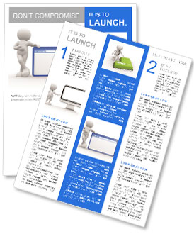 The image of man and the program window Newsletter Template