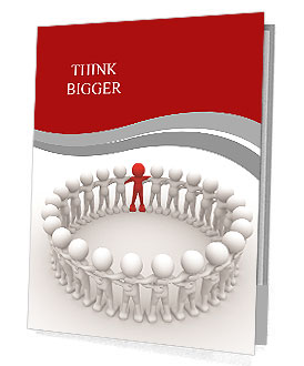 3d people - human character in circle with leadership.3d render illustration Presentation Folder