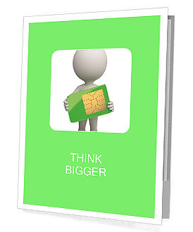 The image of a man holding a sim card in the hands of Presentation Folder