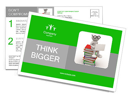 All the books in the computer image Postcard Template