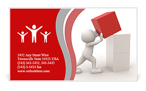 The image of a man folding squares Business Card Template