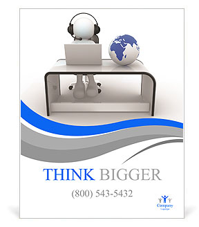 The image of a man spending time on the Internet Poster Template