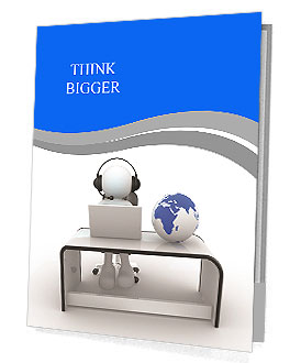 The image of a man spending time on the Internet Presentation Folder