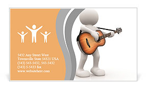 The image of a musician with a guitar Business Card Template