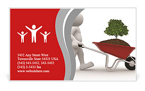 The image of a man with a wheelbarrow land Business Card Template