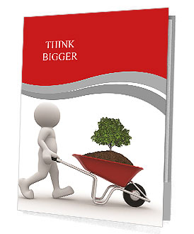 The image of a man with a wheelbarrow land Presentation Folder