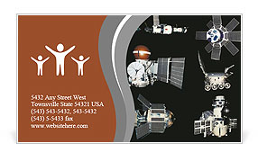 Orbiting satellites Business Card Template