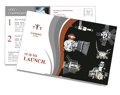 Orbiting satellites Postcard Template