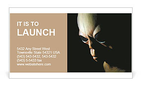 Alien UFO on a black background Business Card Template