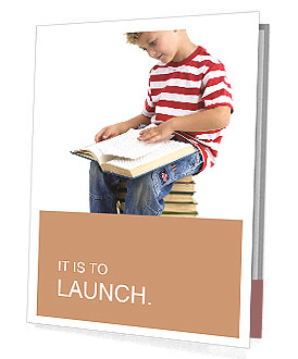 Child sitting on the books of knowledge Presentation Folder