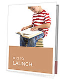 Child sitting on the books of knowledge Presentation Folder