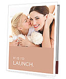 Happy little girl kissing her mother Presentation Folder