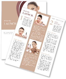 Femme la publicité des produits cosmétiques Newsletter