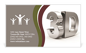 Metallic 3d word Business Card Template