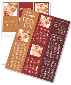 Close-up beau visage avec des fleurs fraîches glaïeuls dans ses mains Newsletter