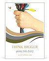 A lot of computer cables in hand Ad Template