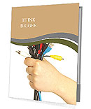 A lot of computer cables in hand Presentation Folder