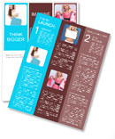 Beautiful girl looks out from behind the presentation Newsletter Template