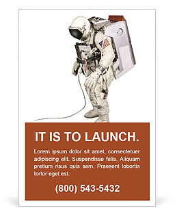 Astronaut on the background of the USA flag Ad Template