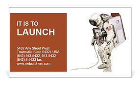 Astronaut on the background of the USA flag Business Card Template