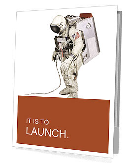 Astronaut on the background of the USA flag Presentation Folder