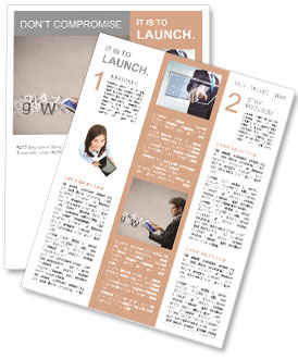 Young businessman working on a tablet Newsletter Template