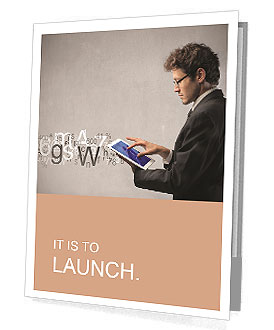 Young businessman working on a tablet Presentation Folder
