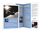 Spaceship on the background of the earth satellite Brochure Template