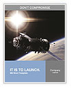 Spaceship on the background of the earth satellite Word Template