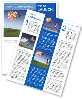 Fille heureuse sur le pré vert de laisser les ballons Newsletter