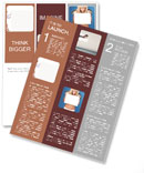 Business woman pushing the title of the presentation Newsletter Template