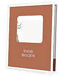 Business woman pushing the title of the presentation Presentation Folder