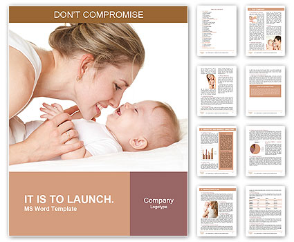 Mom playing with baby Word Template