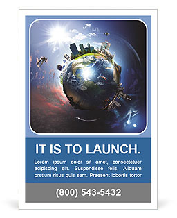 Earth with the different elements Ad Template