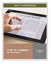 The hand turns the news on the tablet Word Template