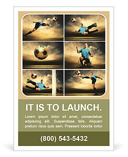 Photo collage of fragments from football Ad Template