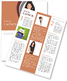 Beautiful girl with black hair Newsletter Template