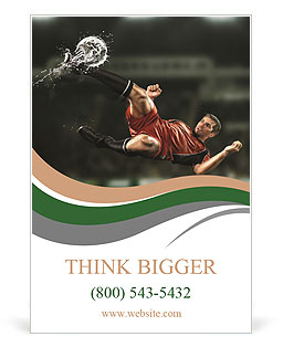 Soccer player hits the ball in the fall Ad Template