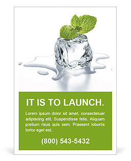 Melting ice cube and plant Ad Template