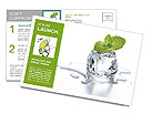 Melting ice cube and plant Postcard Template