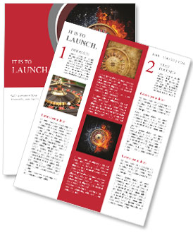 Symbolic roulette at the casino as excitement and calm water and fire Newsletter Template