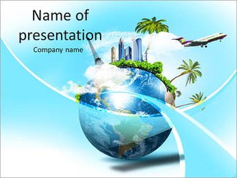 Land with the tourism map PowerPoint Template