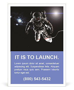 Astronaut performs work in space Ad Template