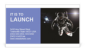 Astronaut performs work in space Business Card Template